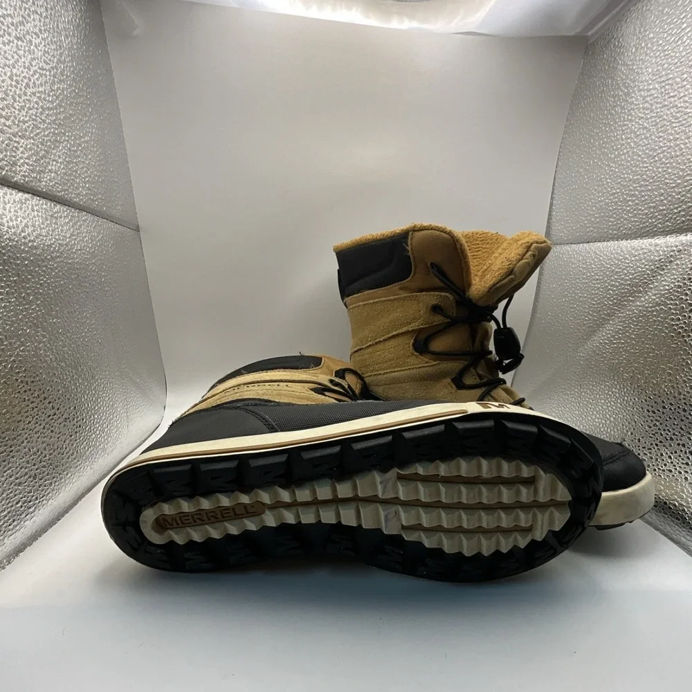 Merrell Snow Bank 2.0 WTRPF Waterproof Boots Black Tan Boys US 6M MY56187